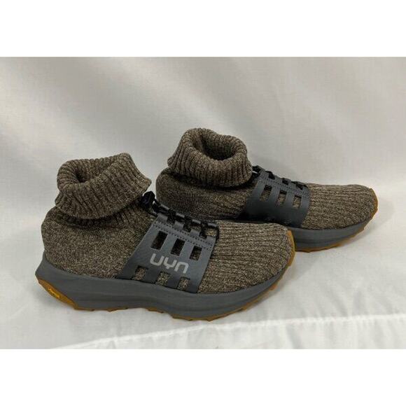 UYN Sz 39 8 Uynner Womens Brown Taupe Booties Hero Shoes Merino Wool Vibram Sole - Picture 9 of 15